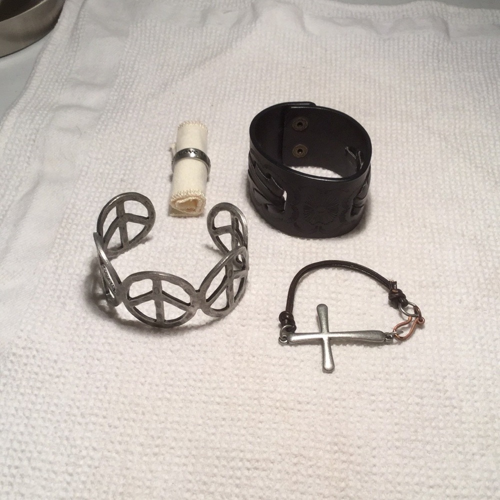 Boho Silver & Peace Sign Jewelry Pieces